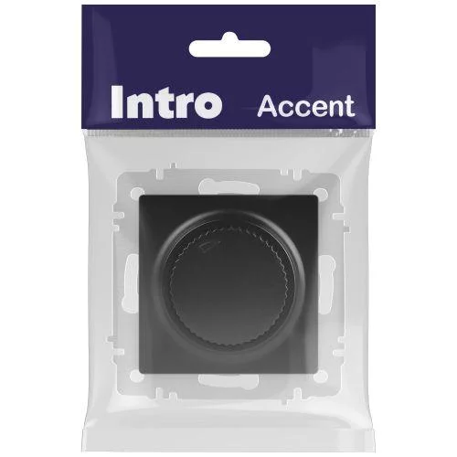 Светорегулятор поворотный СП Accent 6-401-05 600Вт 230В IP20 антрацит Intro 