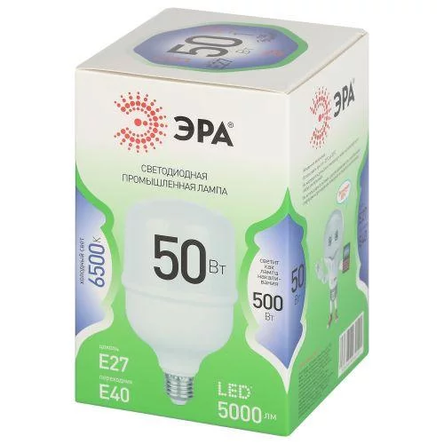 Лампа светодиодная GREEN LINE POWER T100-50W-865-E27/E40 GL 50Вт колокол 6500К свет холод. E27/E40 Эра 
