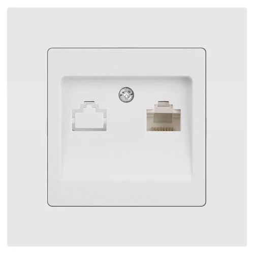 Розетка компьютерная 1-м СП Accent 6-303-01М RJ45 IP20 бел. матов. Intro 
