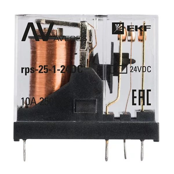 Реле промежуточное РП slim 25/1 10A 24В DC AVERES EKF 