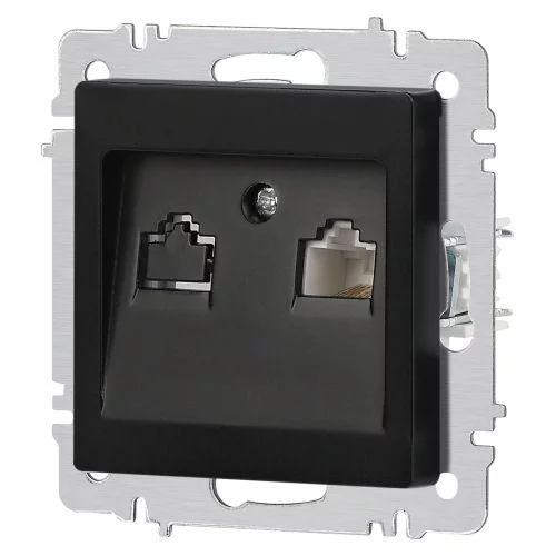 Розетка компьютерная 1-м СП Accent 6-303-05 RJ45 IP20 антрацит Intro 