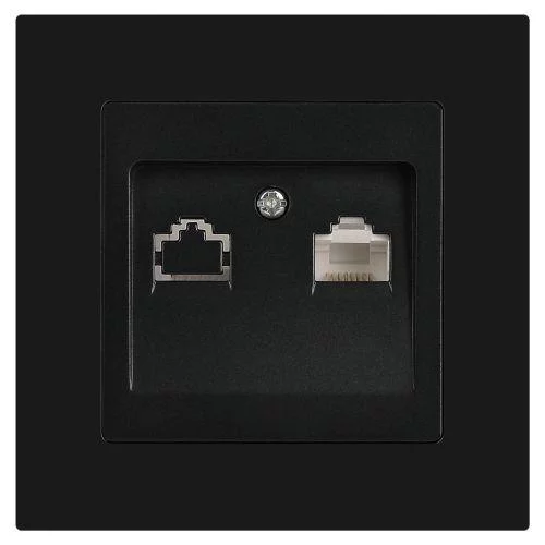 Розетка компьютерная 1-м СП Accent 6-303-05 RJ45 IP20 антрацит Intro 