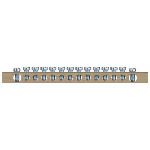 Шина NO-122-06 PEN "земля-ноль" 6х9мм 14/2 с креплениями по краям латунь ЭРА 