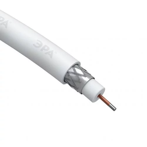Кабель коаксиальный RG-6U CCS/оплетка Al 48% PVC 75Ом бел. (м) RL-48-PVC100 Simple Эра 