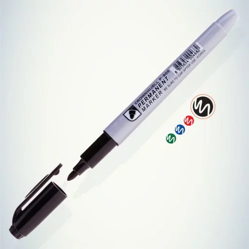 Маркер перманентный "Multi Marker Slim" 2мм пулевидный черн. Crown 