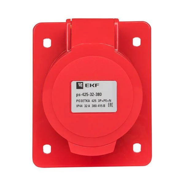 Розетка скрыт. уст. 32А 380В 3P+РЕ+N IP44 (425) EKF 