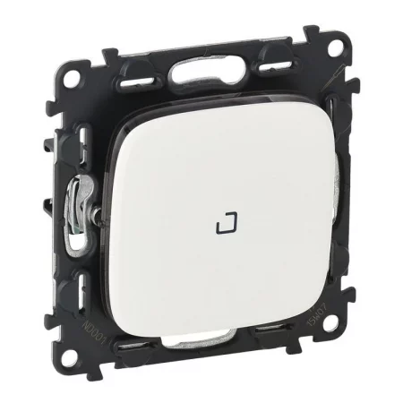 Механизм переключателя 1-кл. СП Valena Allure 10А IP20 250В 10AX с подсветкой с лиц. панелью безвинт. зажимы бел. Leg 