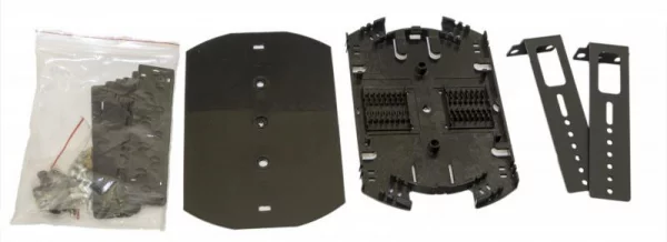 Бокс оптический FO-19R-1U-3хSLT-W140H42-24UN-BK универс. 19дюйм от 8 до 24 портов (SC duplex LC ST FC) (со спайс. пласт. без пигтейлов. и прох. адапт.) 1U черн. Hyperline 
