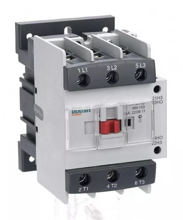 Контактор КМ-103 95А кат. 220В AC 1НО+1НЗ AC-3 DEKraft 
