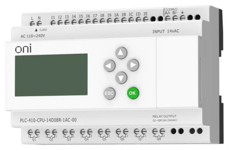 Модуль ЦПУ ПЛК 410 14 DI 8 RO 220В AC с Ethernet портом с экраном ONI 