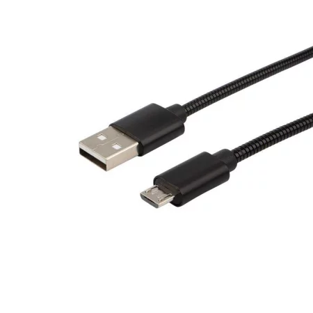 Кабель USB microUSB шнур в металлической оплетке серебристый Rexant 