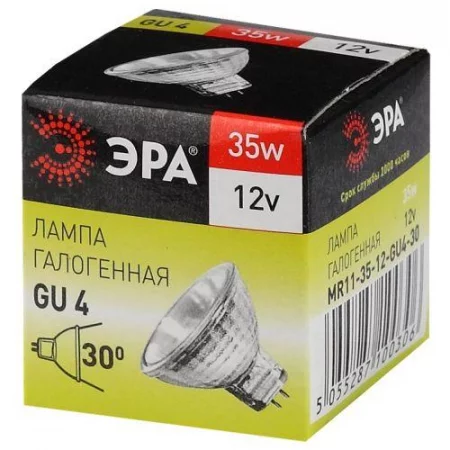 Лампа галогенная GU4-MR11-35W-12V-30Cl ЭРА 
