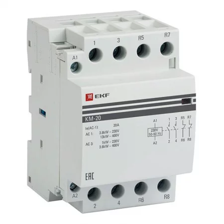 Контактор модульный КМ 20А 2NО+2NC (3 мод.) PROxima EKF 