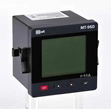 Мультиметр цифровой МТ-96D 3ф вх. 600В 5А RS-485 96х96мм LCD-дисплей DEKraft 