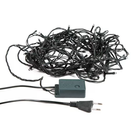 Гирлянда светодиодная "Твинкл Лайт" 20м 160LED тепл. бел. 10Вт 220-240В IP20 с контроллером 8 режимов провод ПВХ темн. зел. Neon-Night 