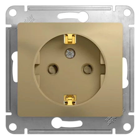 Розетка 1-м СП Glossa 16А IP20 с заземл. защ. шторки механизм титан SE 
