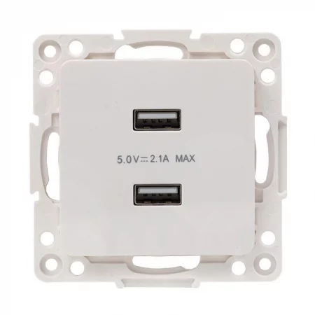 Розетка USB 2-м Стокгольм 2.1А механизм бел. PROxima EKF 