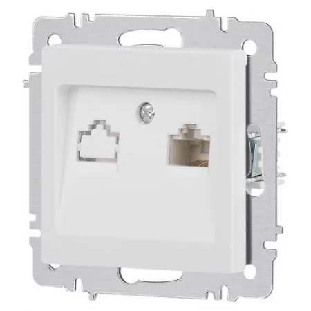 Розетка компьютерная 1-м СП Accent 6-303-01М RJ45 IP20 бел. матов. Intro 