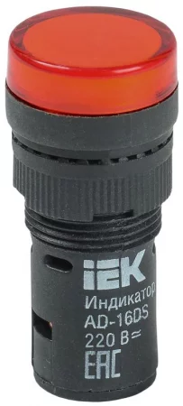 Лампа светосигнальная AD16DS d16мм 230В AC красн. KARAT IEK 