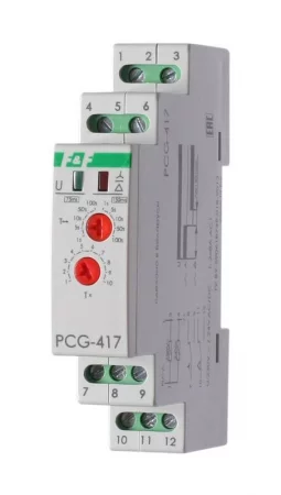 Реле времени PCG-417 2х8А 230В 2НО IP20 звезда-треугольник для пуска электродвиг. монтаж на DIN-рейке F&F 