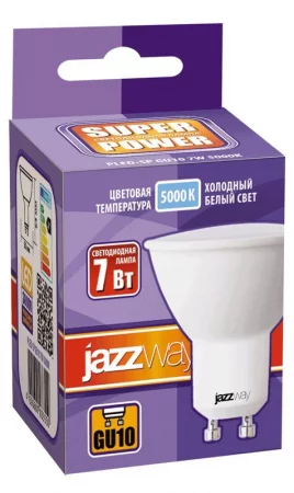 Лампа светодиодная PLED-SP 7Вт PAR16 5000К холод. бел. GU10 520лм 230В JazzWay 