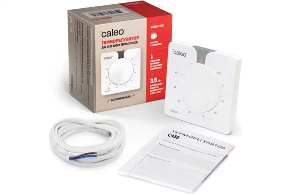 Терморегулятор C430 встраиваемый аналоговый 3.5кВт CALEO 
