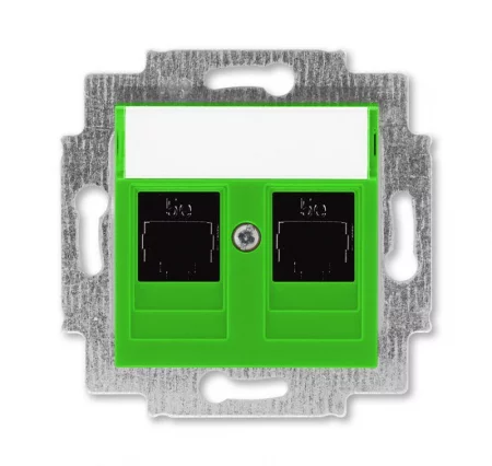 Розетка компьютерная 2-м Levit RJ45 кат.5E зел. ABB 