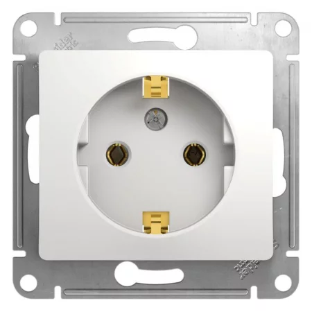 Розетка 1-м СП Glossa 16А IP20 с заземл. механизм бел. SE 