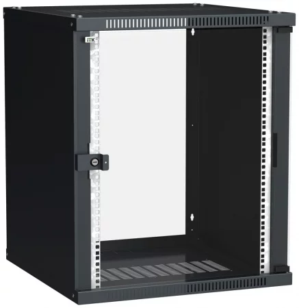 Шкаф LINEA WE 15U 600x650мм дверь стекло черн. ITK 