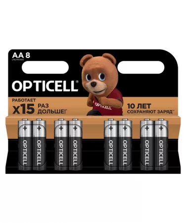 Элемент питания алкалиновый AA/LR6 (блист. 8шт) Basic Opticell 