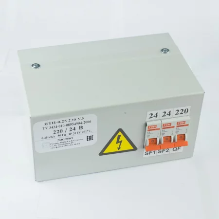 Ящик с понижающим трансформатором ЯТП 0.25 220/24В (3 авт. выкл.) Кострома 