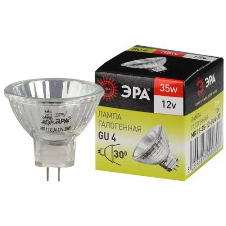 Лампа галогенная GU4-MR11-35W-12V-30Cl ЭРА 