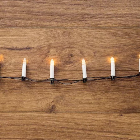 Гирлянда светодиодная "Свечи" 10м 50LED тепл. бел. 4Вт 220-240В IP20 провод ПВХ темн. зел. Neon-Night 