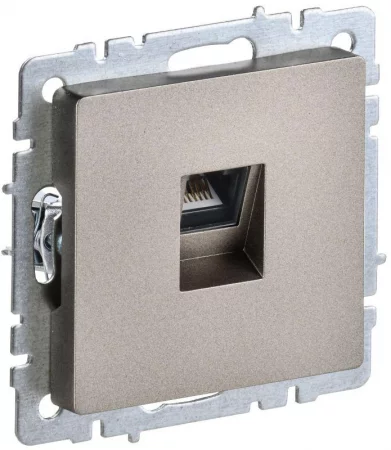 Розетка компьютерная СП RJ45 кат.5E BRITE РК10-БрШ механизм шампань IEK 
