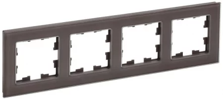 Рамка 4-м BRITE РУ-4-2-БрТБ стекло темн. бронза IEK 