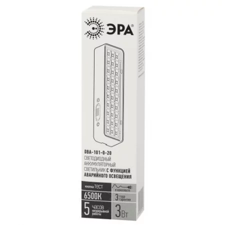 Светильник светодиодный DBA-101-0-20 30LED 5ч IP20 аварийный непостоянный Эра 