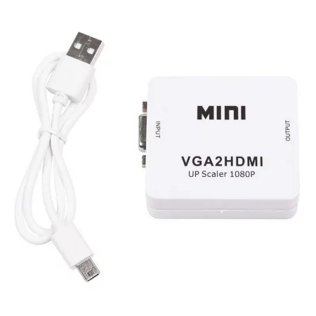 Конвертер VGA + Стерео 3.5мм на HDMI пластик бел. Rexant 