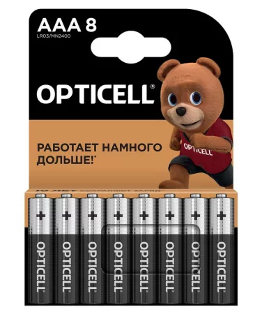 Элемент питания алкалиновый AAA/LR03 (блист.8шт) Basic Opticell /6051009