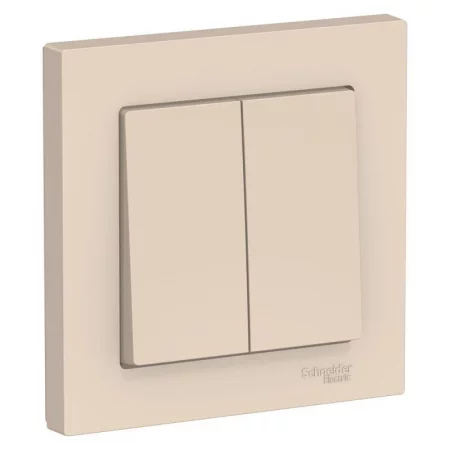 Выключатель 2-кл. СП AtlasDesign 10А IP20 (сх. 5) 10AX в сборе беж. SE 