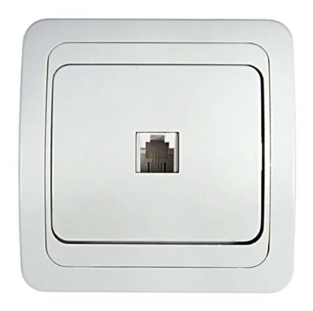 Розетка телефонная 1-м СП Classico 2034 16А IP20 бел. ASD / IN HOME 