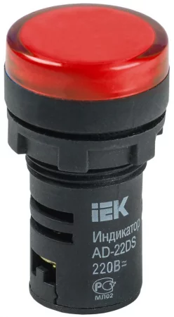 Лампа светосигнальная AD22DS d22мм 230В красн. KARAT IEK 