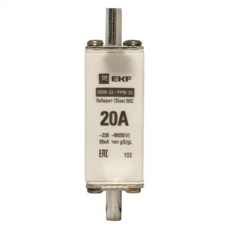 Вставка плавкая ППН-33 100/20А габарит 00C PROxima EKF 