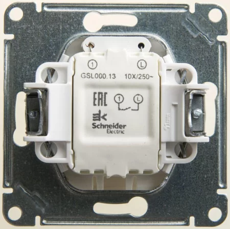 Выключатель 1-кл. СП Glossa 10А IP20 (сх. 1а) 10AX с подсветкой механизм перламутр. SE 