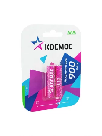 Аккумулятор AAA/R03 900мА.ч NI-MN BP-2 (блист.2шт) КОСМОС 