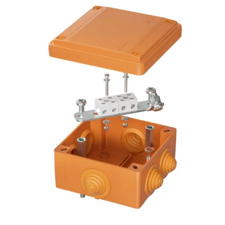 Коробка ответвительная FS 100х100х50мм IP55 4п 450В 6А 4кв.мм с кабельными вводами и клеммниками пластик. DKC 