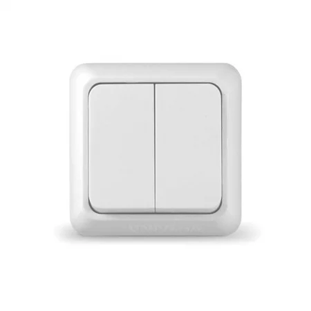 Выключатель 2-кл. ОП Олимп 10А IP20 бел. UNIVersal 