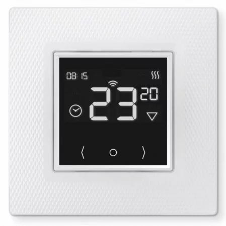 Терморегулятор прогр. EcoSmart 25 сенс. дисплей датчик пола/датчик возд. 3.5кВт 16А бел. (в компл. переходник для рамок Unica/Valena/Basic 55) ССТ 