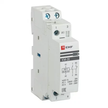 Контактор модульный КМ 20А NО+NC (1 мод.) EKF 