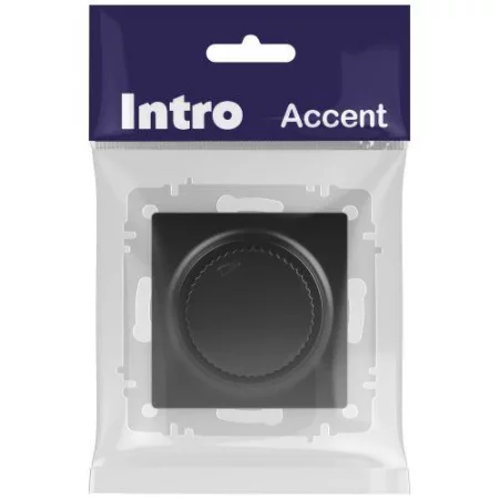 Светорегулятор поворотный СП Accent 6-401-05 600Вт 230В IP20 антрацит Intro 