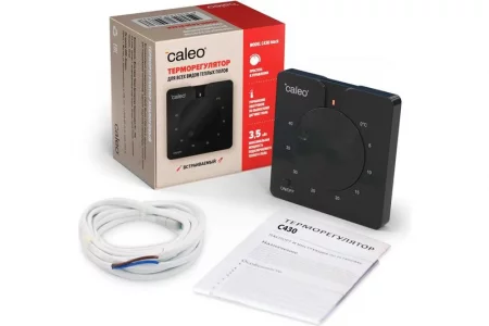 Терморегулятор C430 black встраиваемый аналоговый 3.5кВт CALEO 